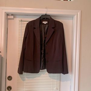 Sag Harbor Stretch sz 16 3 button blazer - dark brown/cocoa